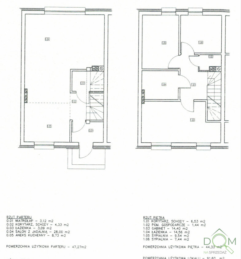 Rzut parteru i piętra Sława Wlkp.png